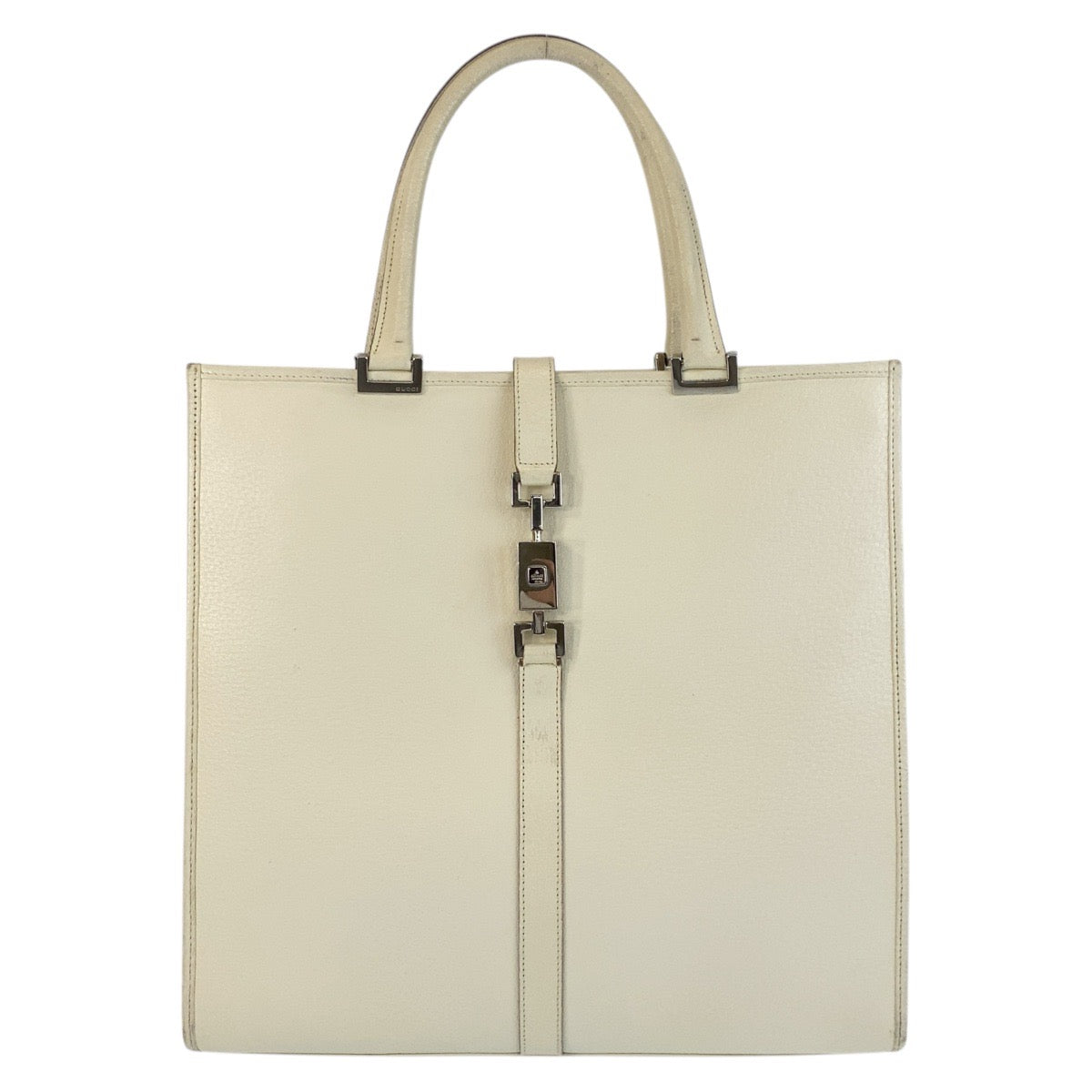 GUCCI Tote Bag 002 1064 leather White Ivory SilverMetal Tote Bag Shoulder Bag Jackie Women Used