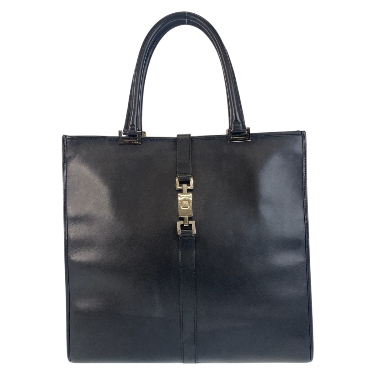 GUCCI Tote Bag 002 1064 leather Black SilverMetal Tote Bag Shoulder Bag Jackie Women Used