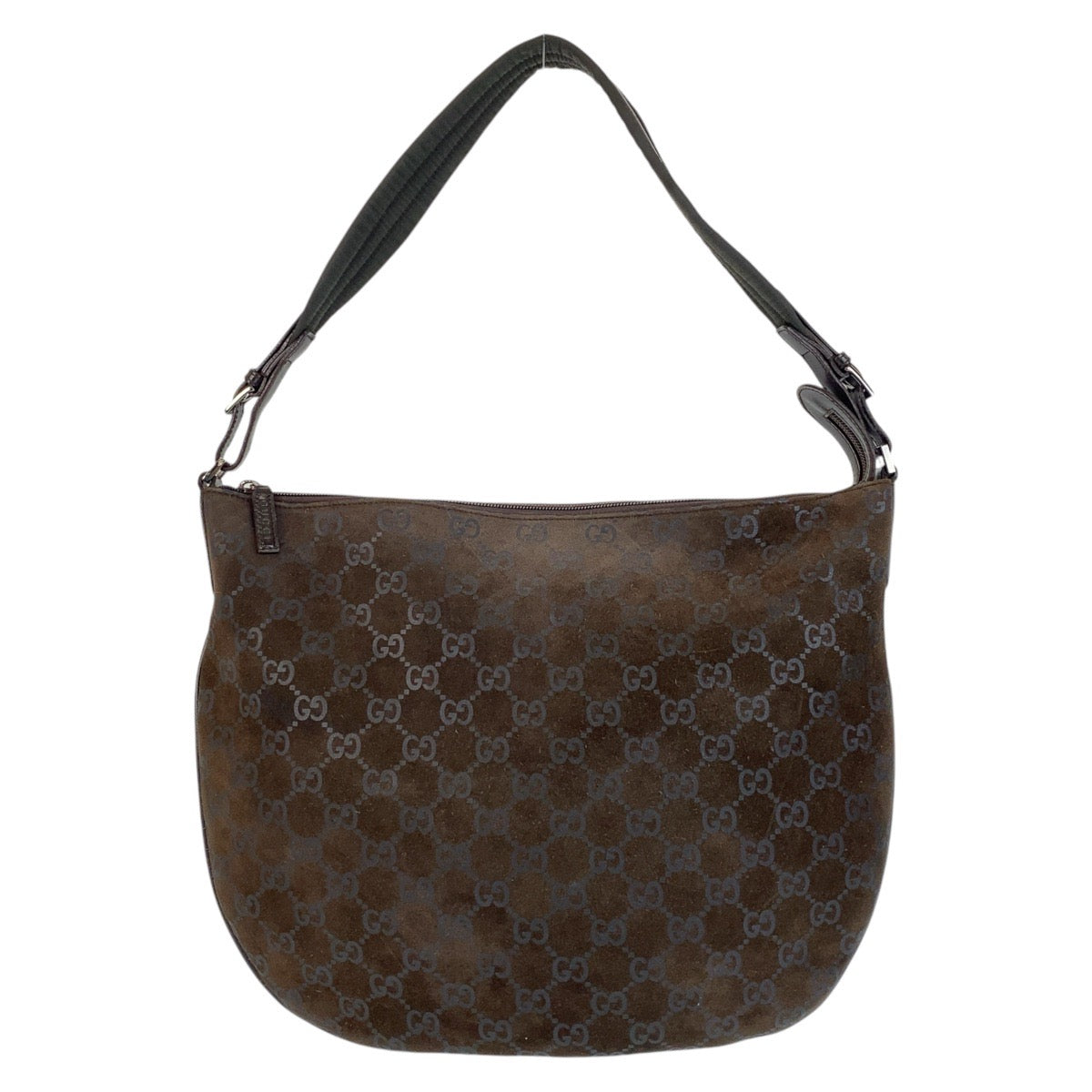 GUCCI Shoulder Bag 001 1206 GG canvas, suede Brown Women Used