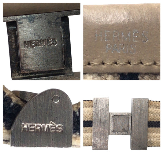 HERMES belt cotton beige