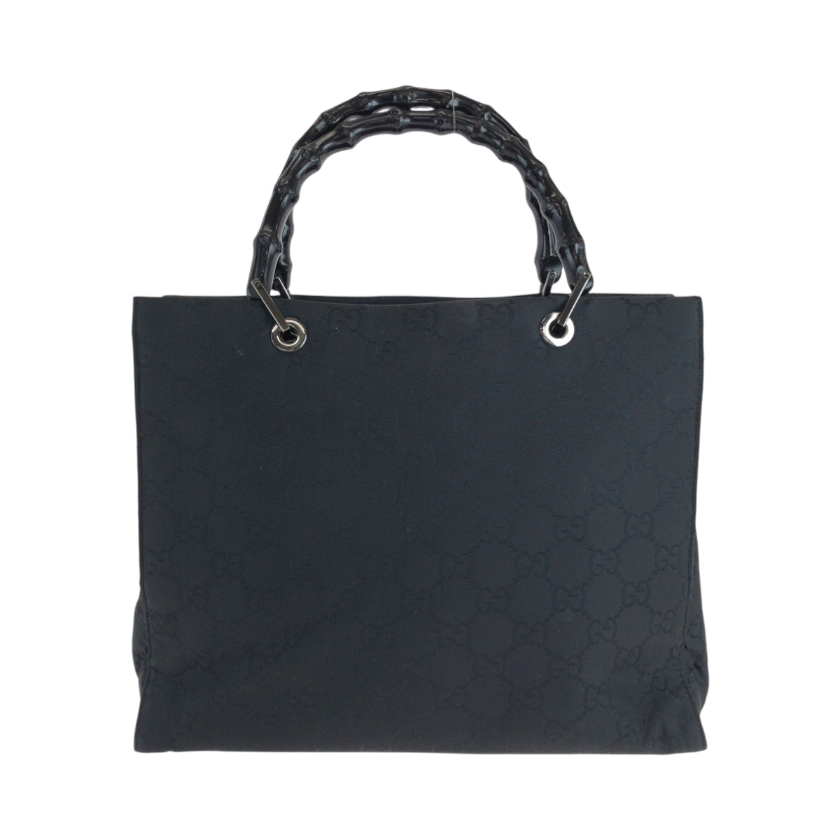 GUCCI Tote Bag 002 1010 Nylon black Tote Bag handbag Bamboo Women Used