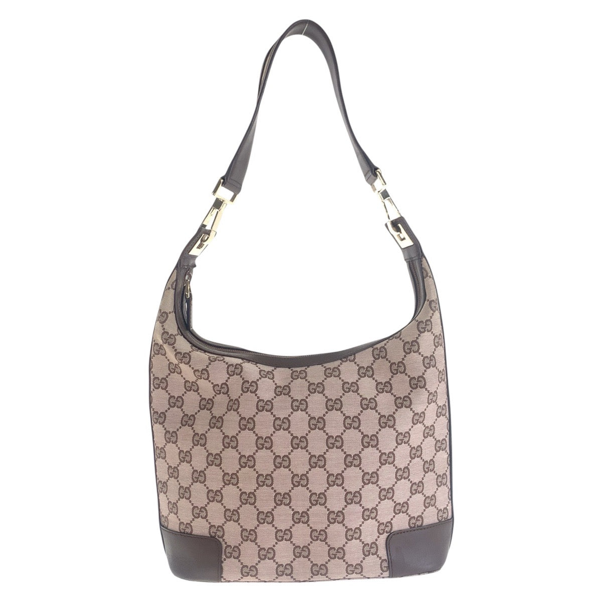 GUCCI Shoulder Bag 001 4204 GG canvas, leather Brown Pink Beige Gold Metal Women Used