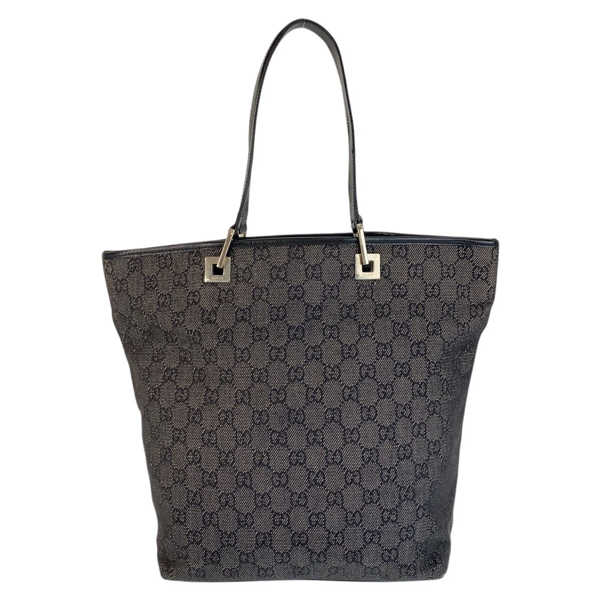 GUCCI Tote Bag 31243 GG canvas, leather Black SilverMetal Tote Bag Shoulder Bag Women Used