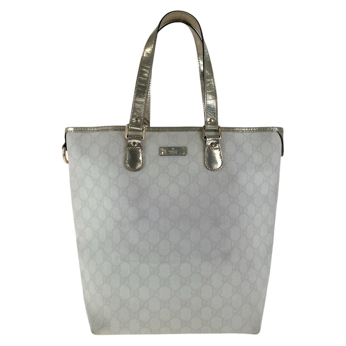 GUCCI Tote Bag 189896 GG Supreme canvas, enamel White gold Tote Bag Shoulder Bag Women Used