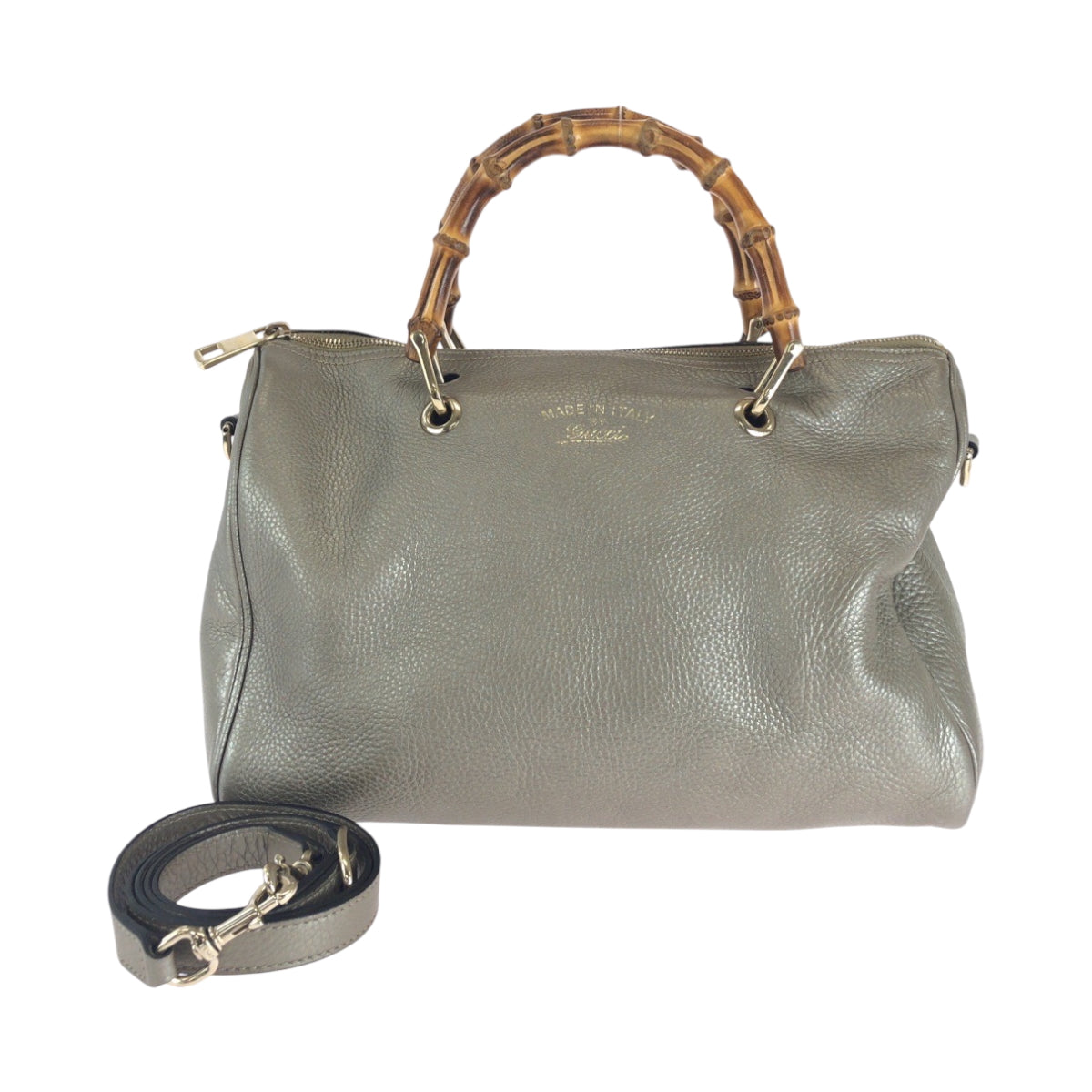 GUCCI Shoulder Bag 353124 leather gold Shoulder Bag Handbag 2way Bamboo Women Used