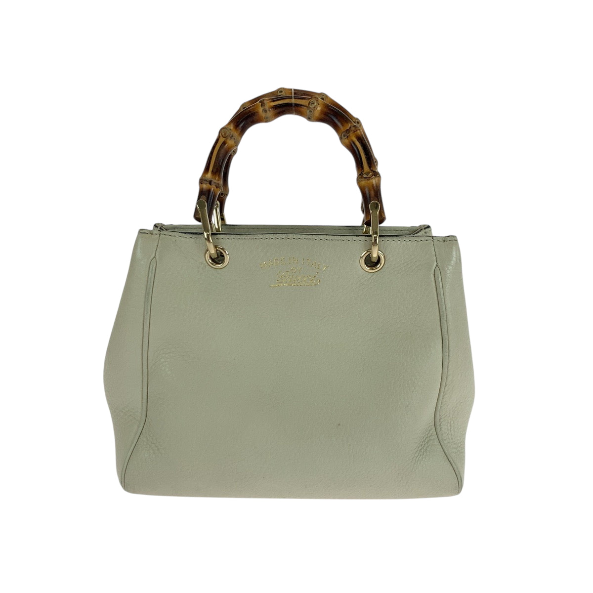 GUCCI Handbag 368823 leather white Bamboo