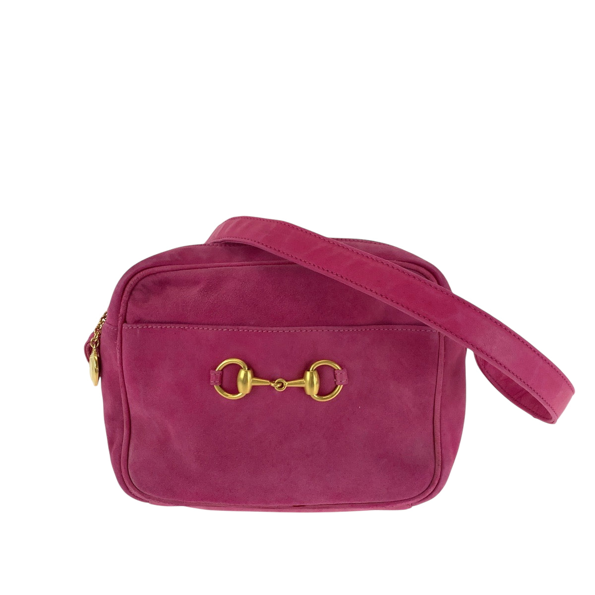 GUCCI Shoulder Bag 007 3444 0221 Suede pink Old Gucci Horsebit