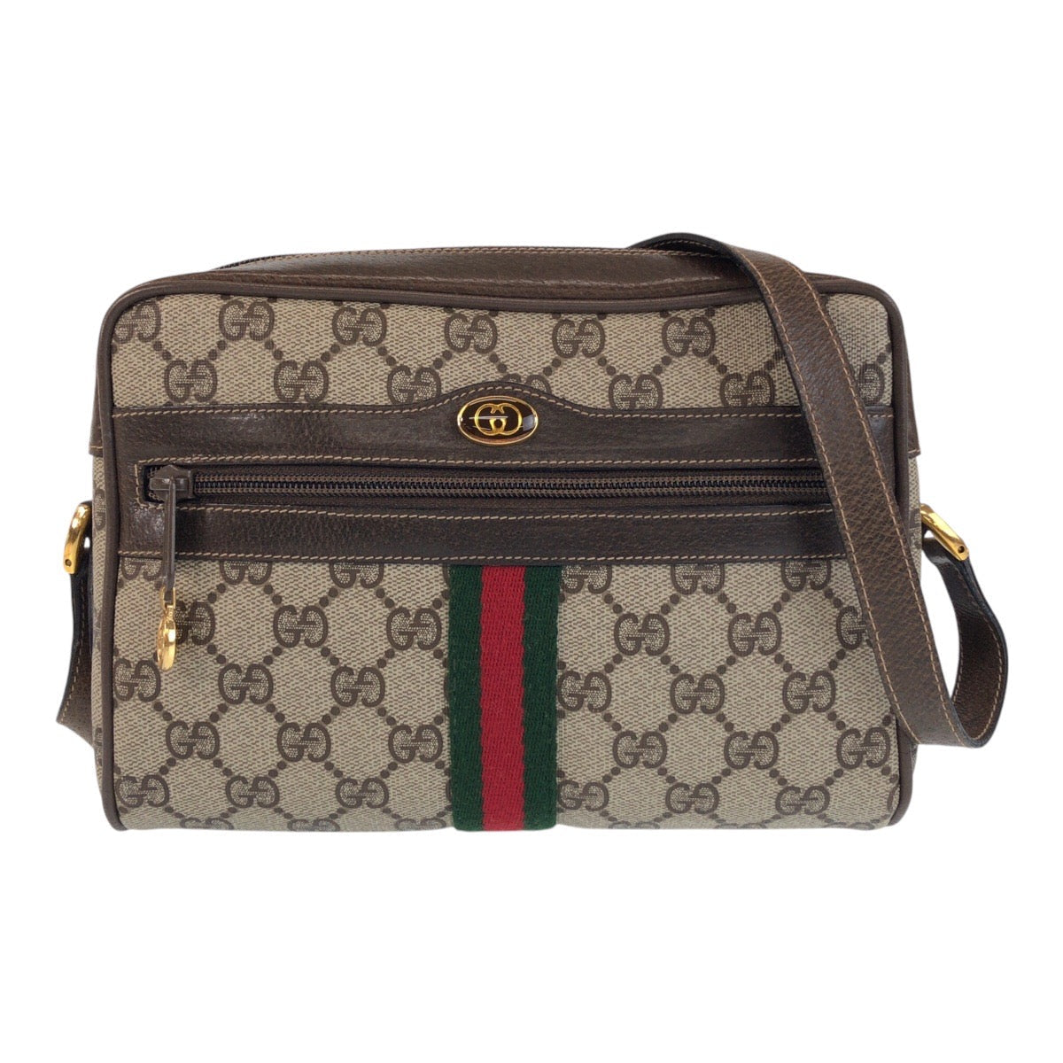 GUCCI Shoulder Bag 65 02 004 GG Supreme Canvas Brown Sherry Line Old Gucci