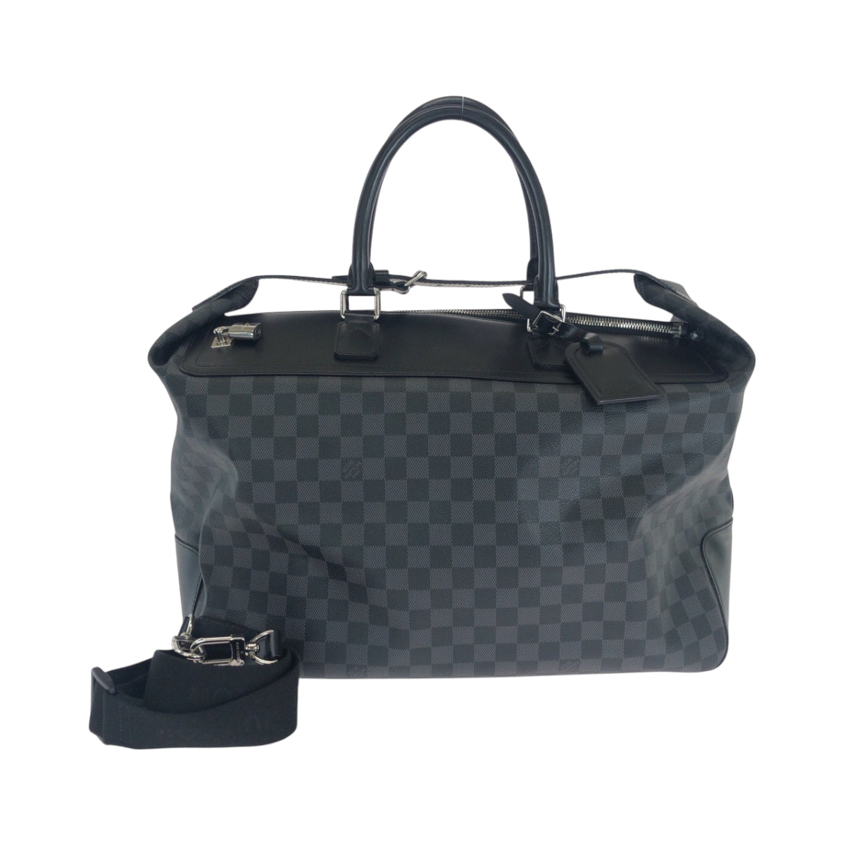 LOUIS VUITTON Boston Duffel bag N41164 PVC black Damier Graphite Neo Greenwich