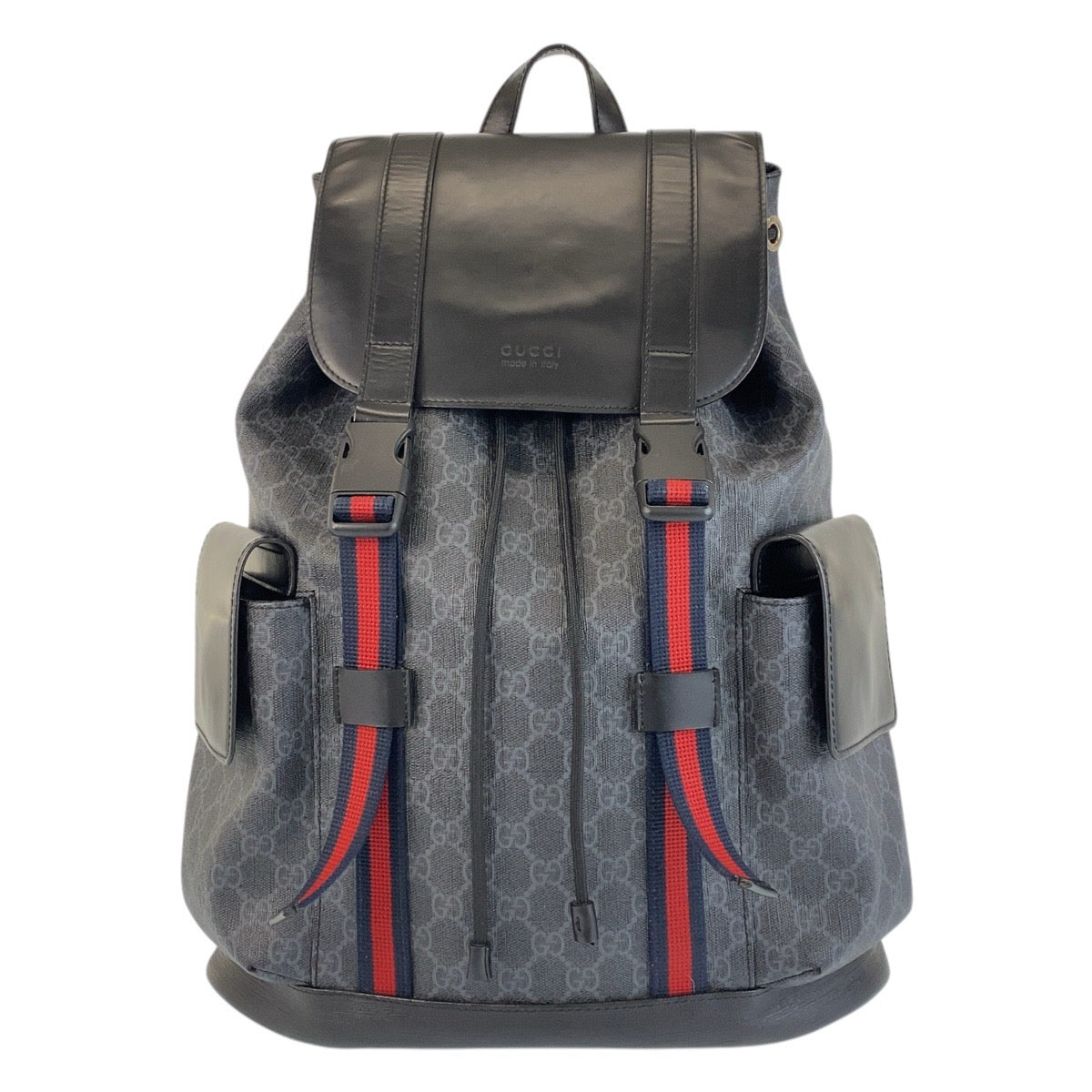 GUCCI Backpack 495563 GG Supreme Canvas black Sherry line