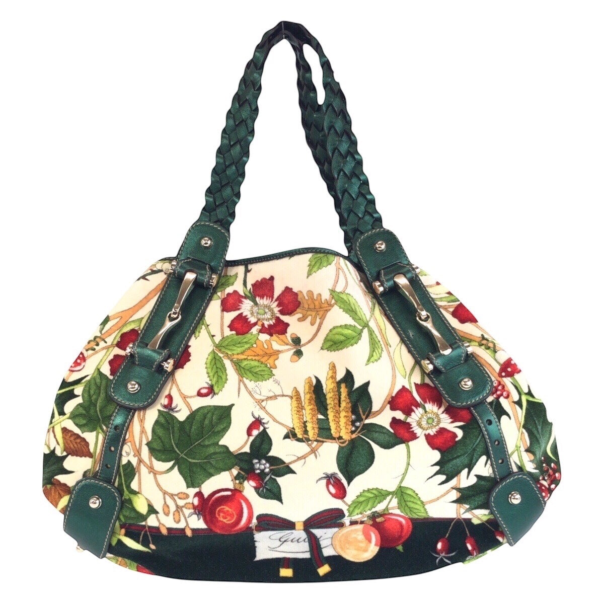 GUCCI Tote Bag 137621 Velor multicolor Horsebit Floral print