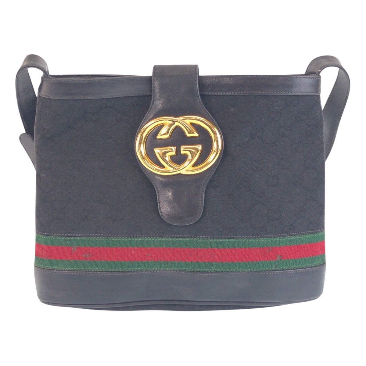 GUCCI Shoulder Bag GG canvas multicolor Old Gucci Shelly Line Interlocking
