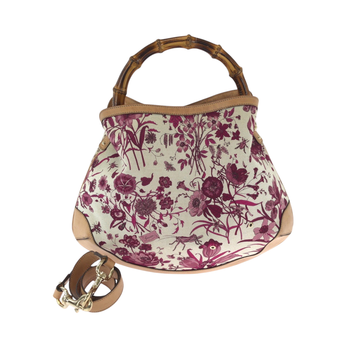 GUCCI Shoulder Bag 169961 canvas multicolor Bamboo flora