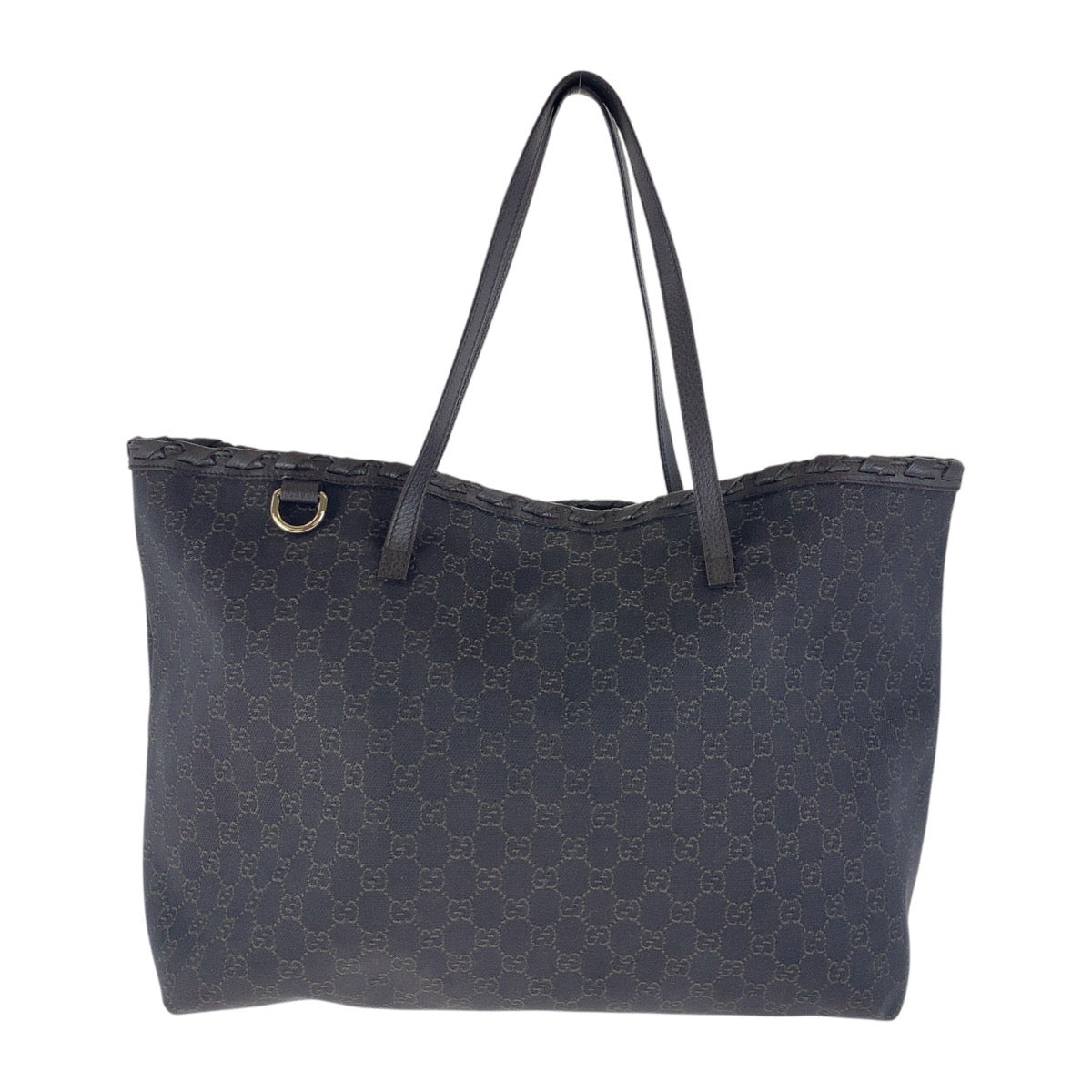 GUCCI Tote Bag 354666 GG canvas Brown Silver Metal