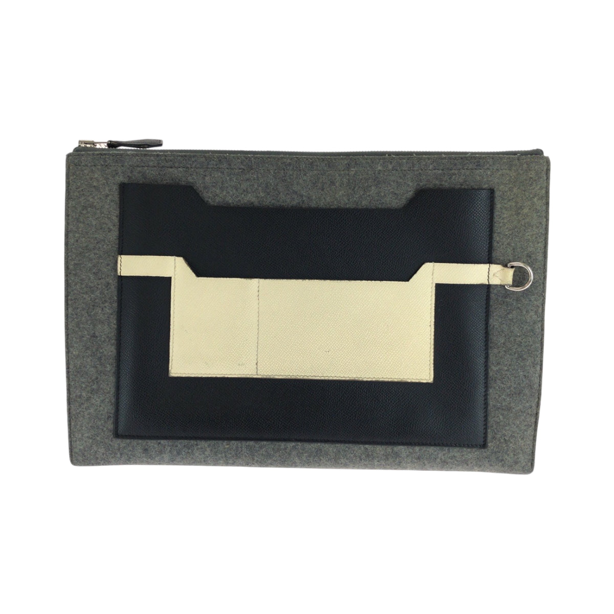 HERMES Clutch bag felt multicolor Toudou 37