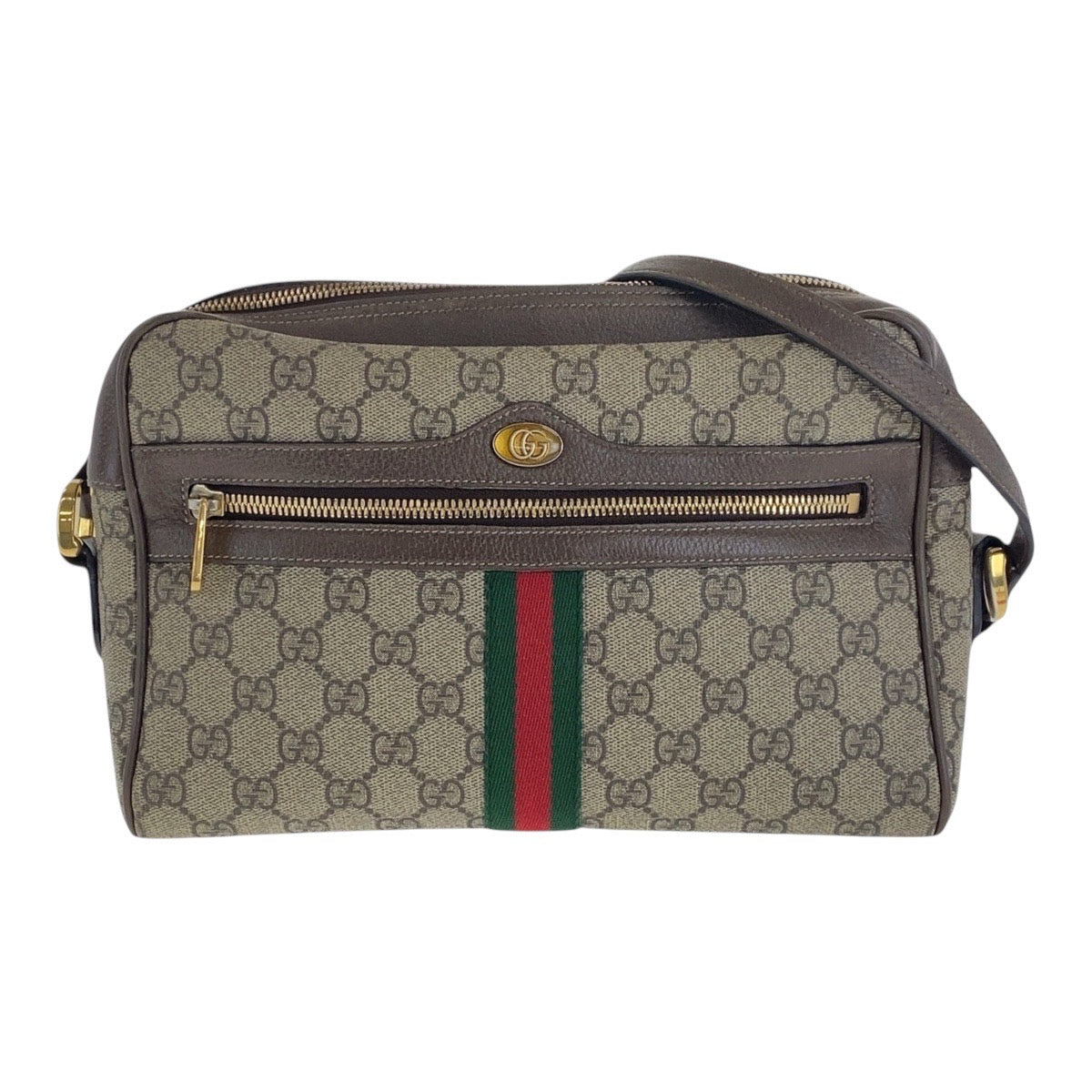 GUCCI Shoulder Bag 517060 GG Supreme Canvas Beige Gold Metal Sherry Line Ophidia