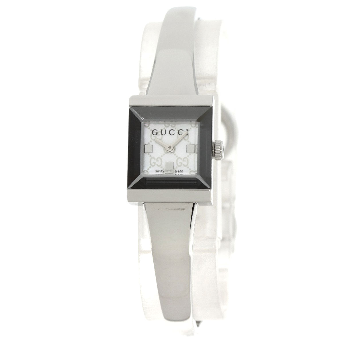 GUCCI Watches Quartz 128.5 Stainless Steel , Stainless Steel Silver GG G-frame White shell dial Women Used