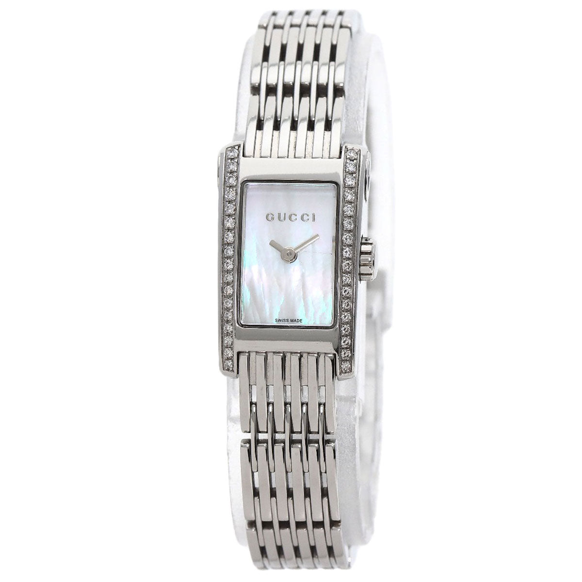 GUCCI Watches Quartz 8600L Stainless Steel Silver G Metro Diamond White shell dial