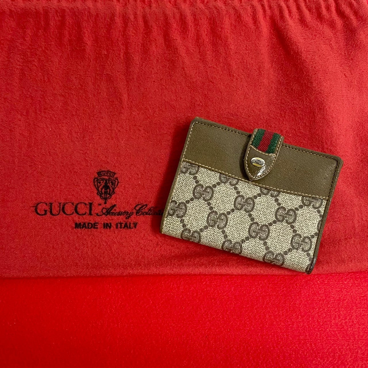 GUCCI Bifold Wallet leather Brown Sherry line