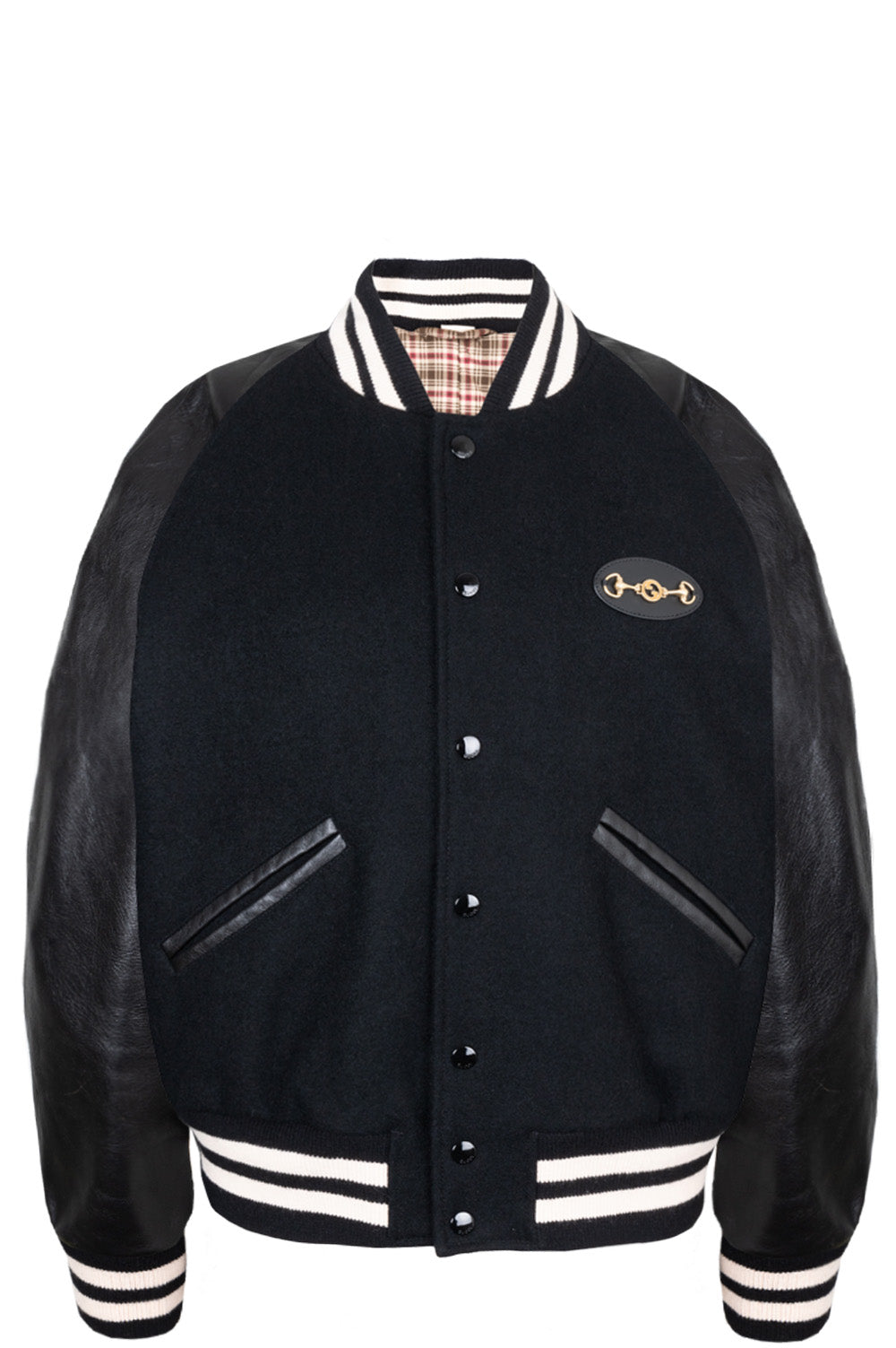GUCCI Horsebit Varsity Jacket Cotton Black