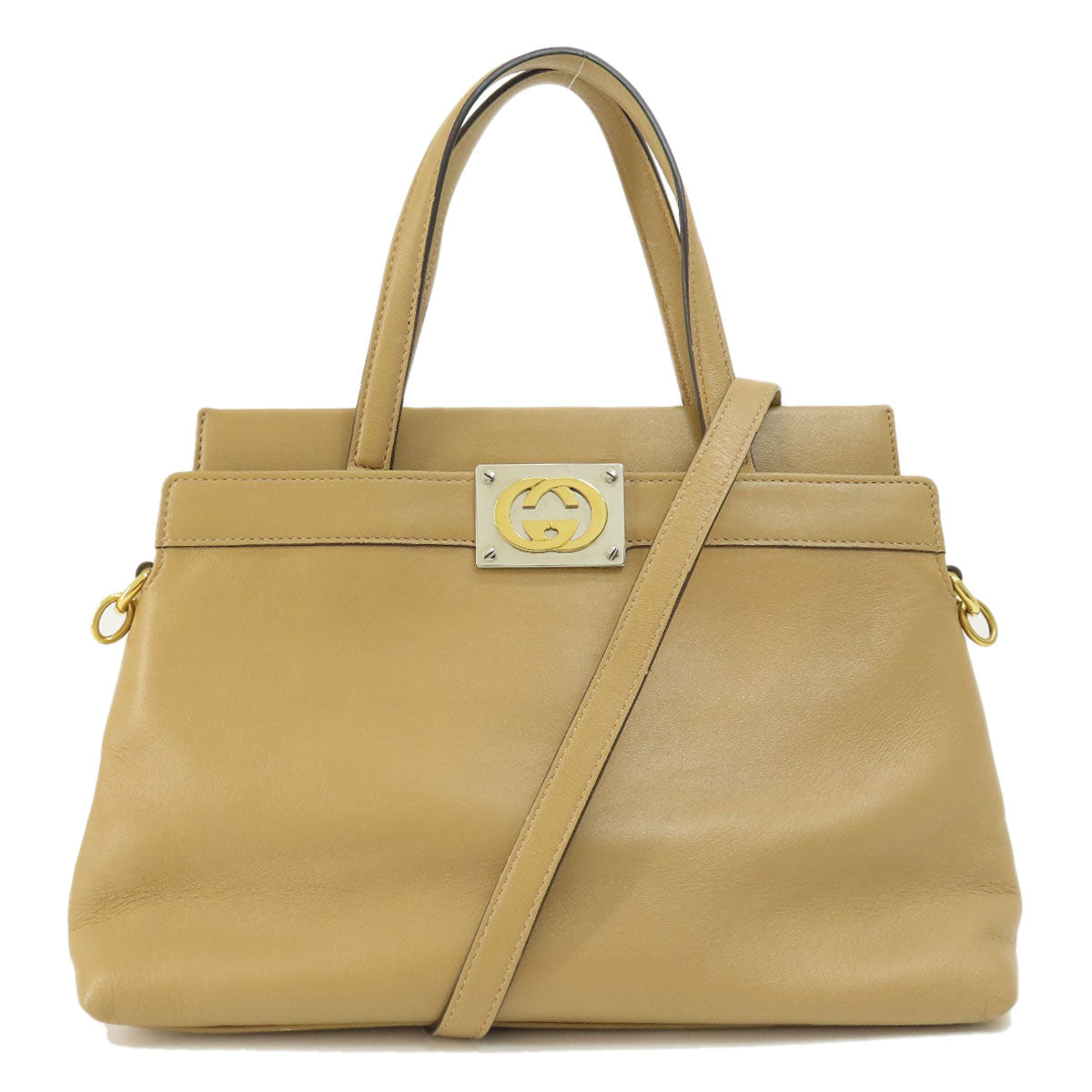 GUCCI Handbag 631663 leather Brown 2WAY Women Used