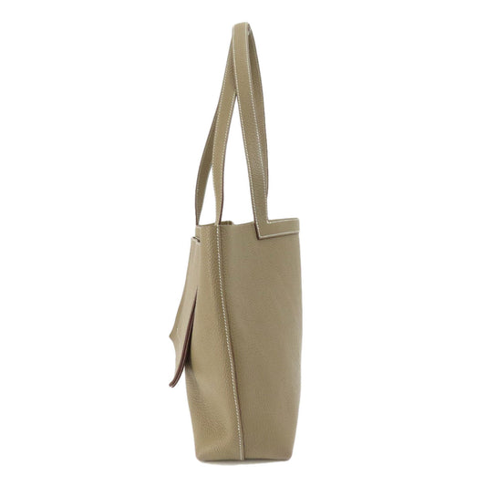 HERMES Tote Bag Taurillon Clemence Brown Cabasserie 31 Etoupe Etoupe