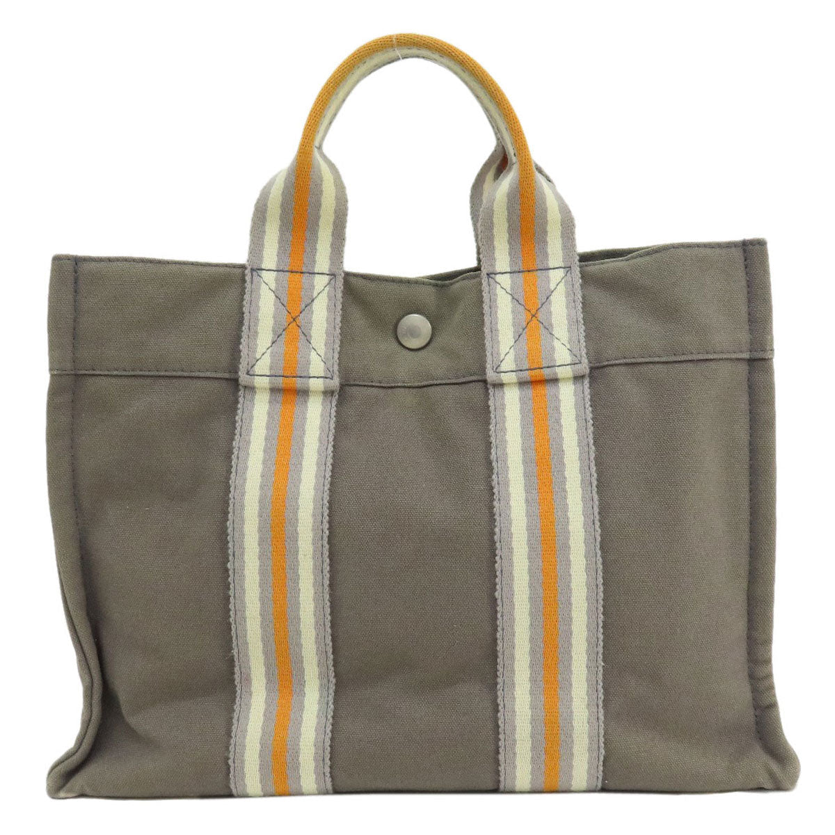 HERMES Handbag canvas gray Sack Fool Toe PM 2001 Ginza Limited Women Used