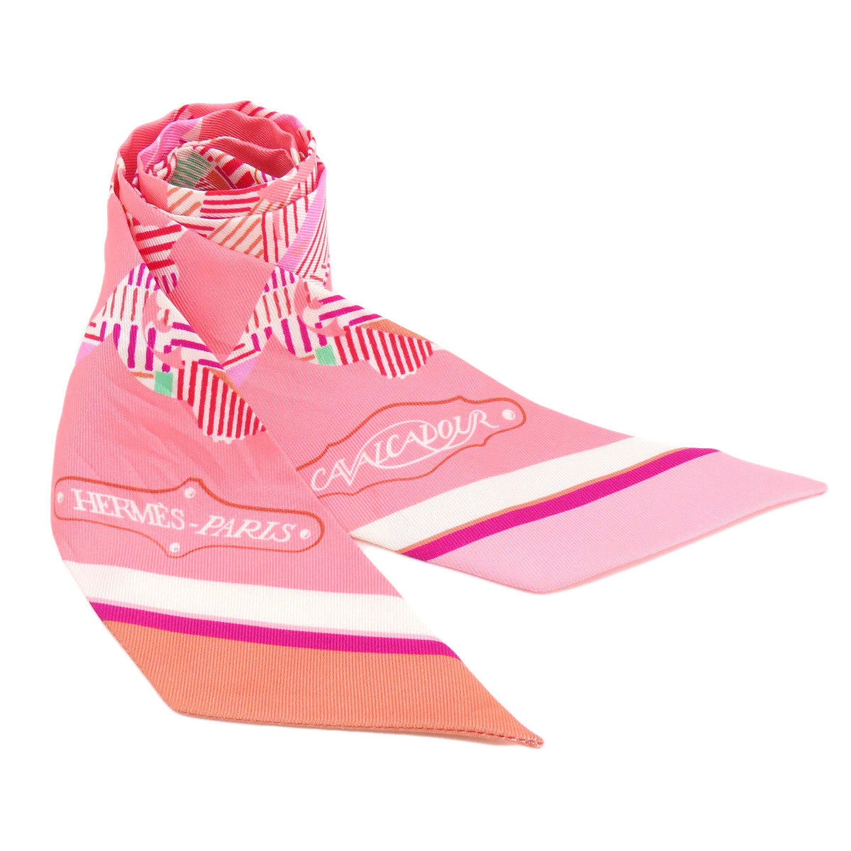 HERMES scarf silk pink Twilly Women Used