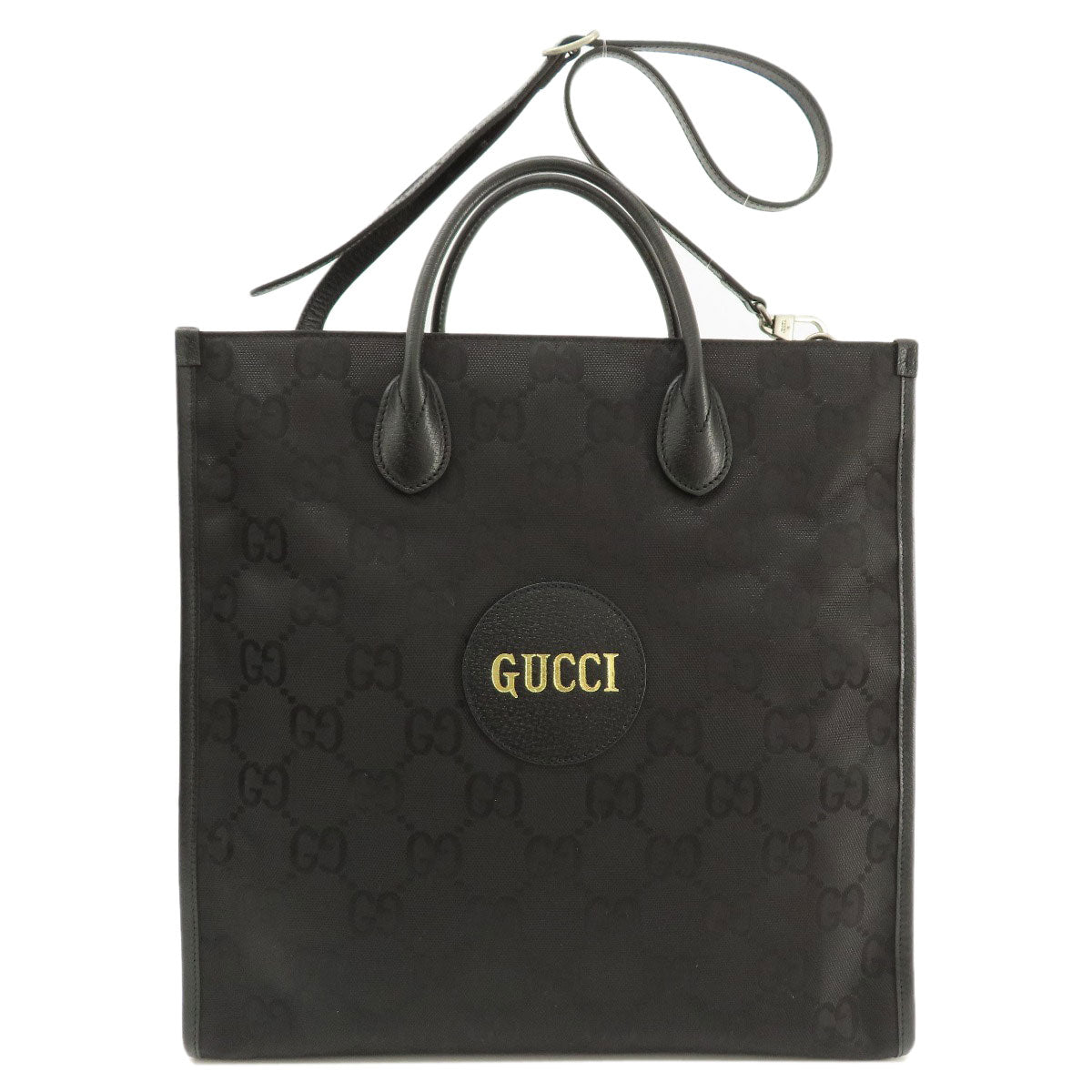 GUCCI Tote Bag 630355 canvas black Off the grid GG pattern Women Used