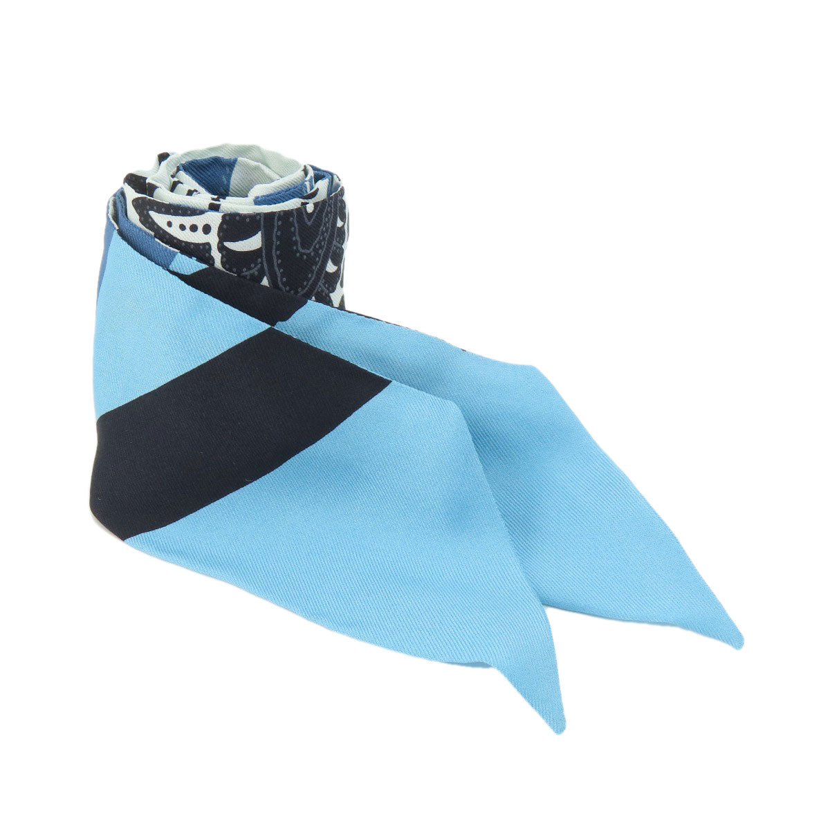 HERMES scarf silk blue Twilly Women Used