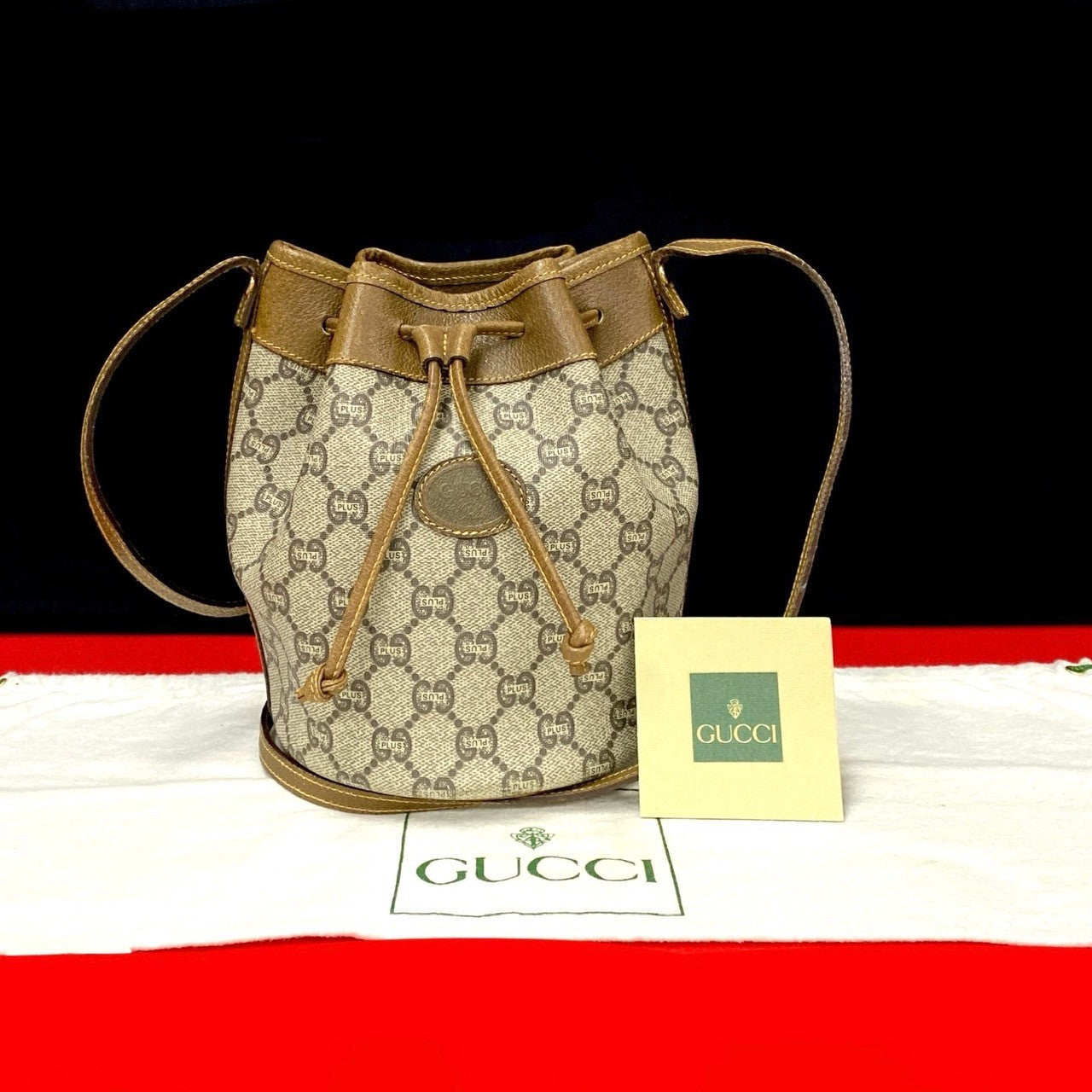 GUCCI Shoulder Bag leather Brown