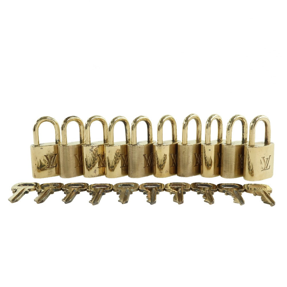 LOUIS VUITTON Cadena brass gold 10 pieces set Padlock & key mens(Unisex) Used