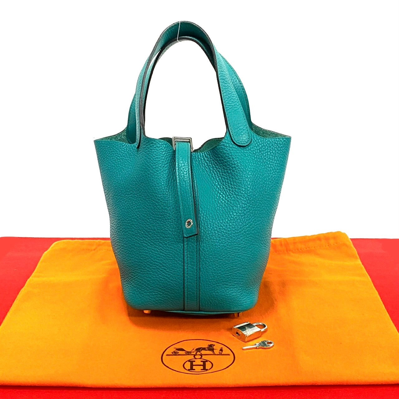 HERMES Handbag Taurillon Clemence blue Picotan Lock PM Women Used