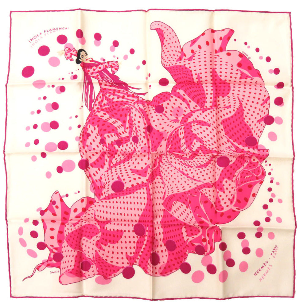 HERMES scarf silk pink Carre40 Ora Flamenca i HOLA FLAMENCA!
