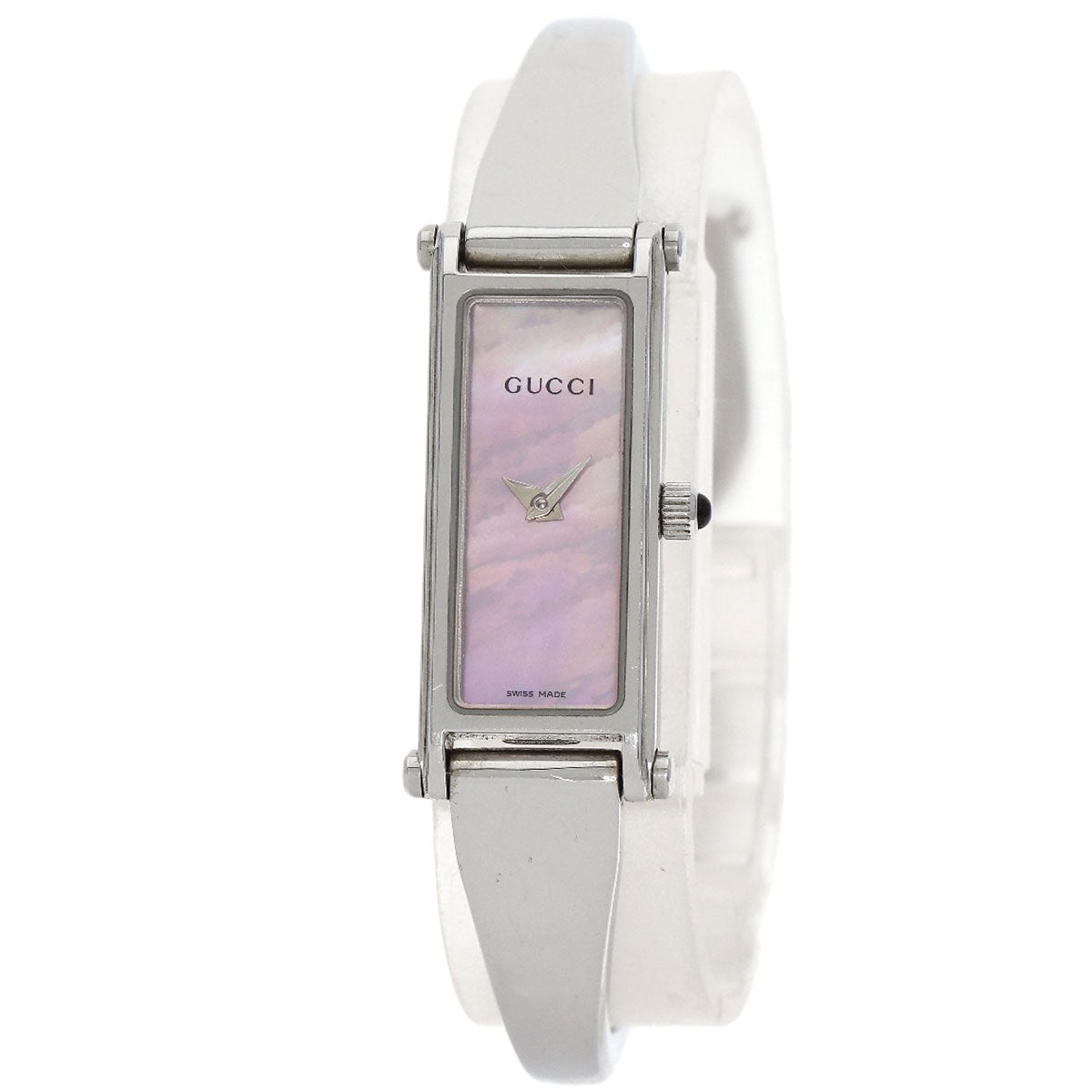 GUCCI Watches Quartz 1500L Stainless Steel Silver Square face Pink shell dial