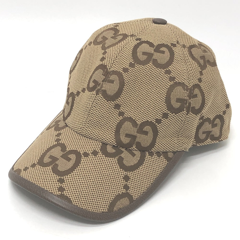 GUCCI cap 681264 canvas beige Jumbo GG mens M Used