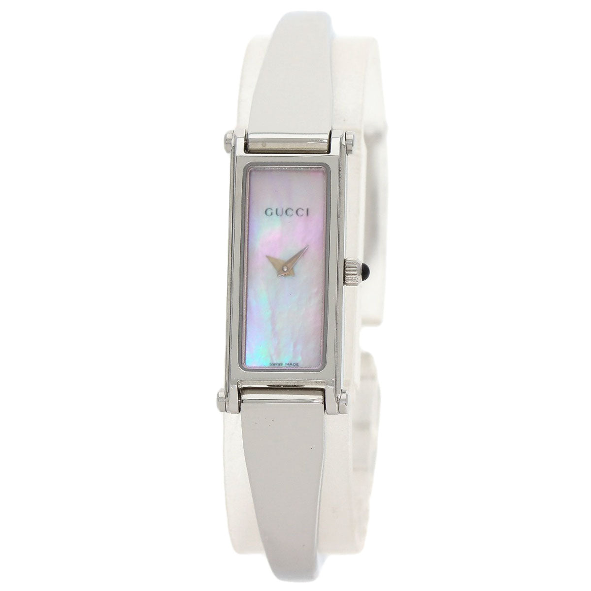 GUCCI Watches Quartz 1500L Stainless Steel , Stainless Steel Silver Square face Pink shell dial Women Used