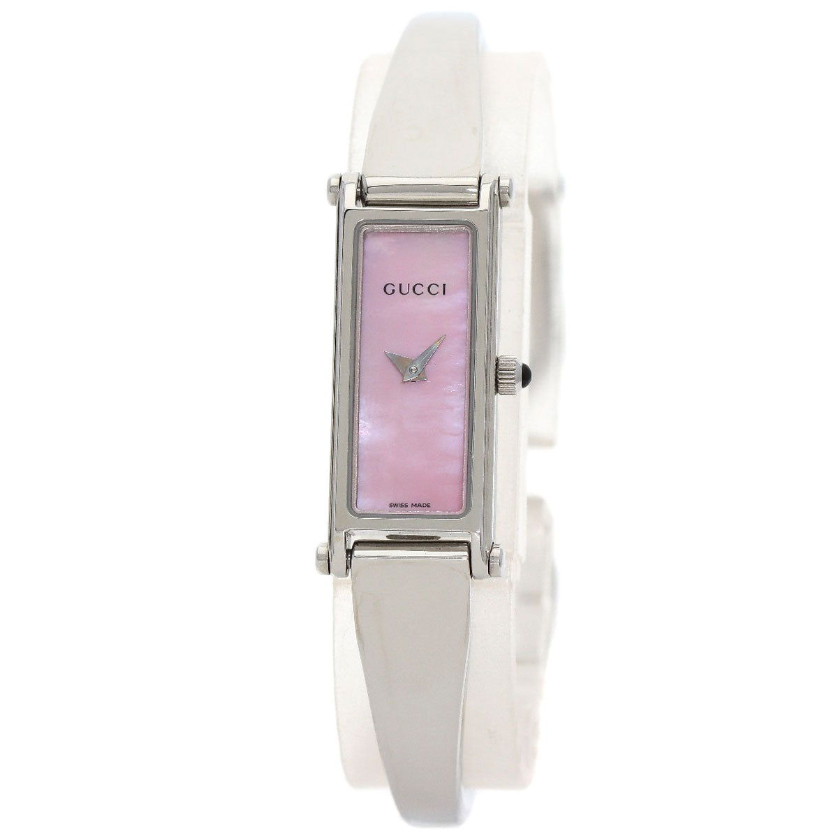 GUCCI Watches Quartz 1500L Stainless Steel , Stainless Steel Silver Square face Pink shell dial Women Used
