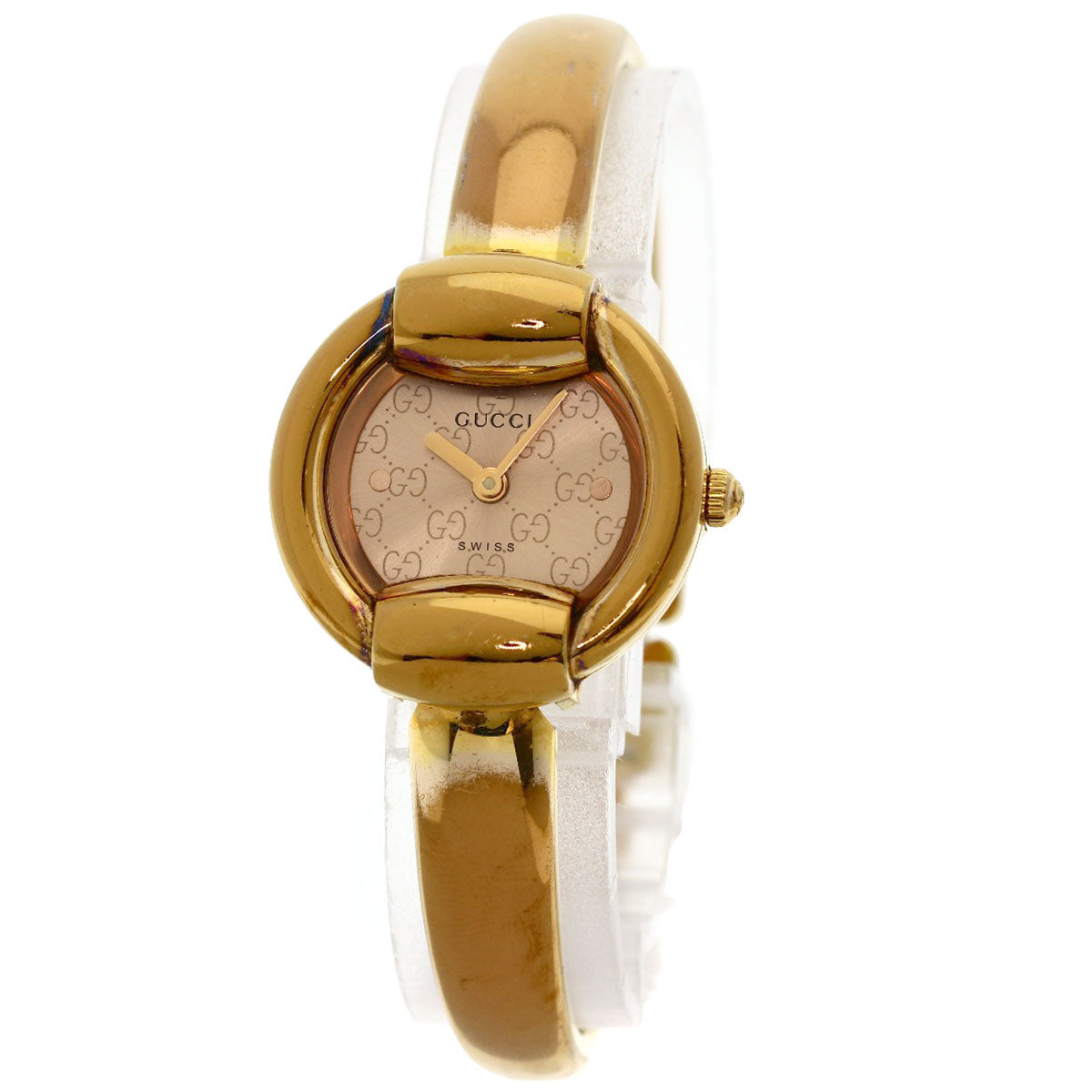 GUCCI Watches Quartz 1400L PGP , PGP gold Round face Brown dial Women Used