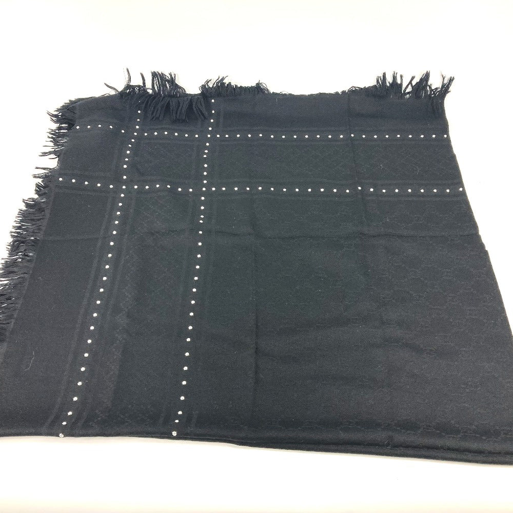 GUCCI Scarf 508027 Wool, Silk black GG Studs mens Used