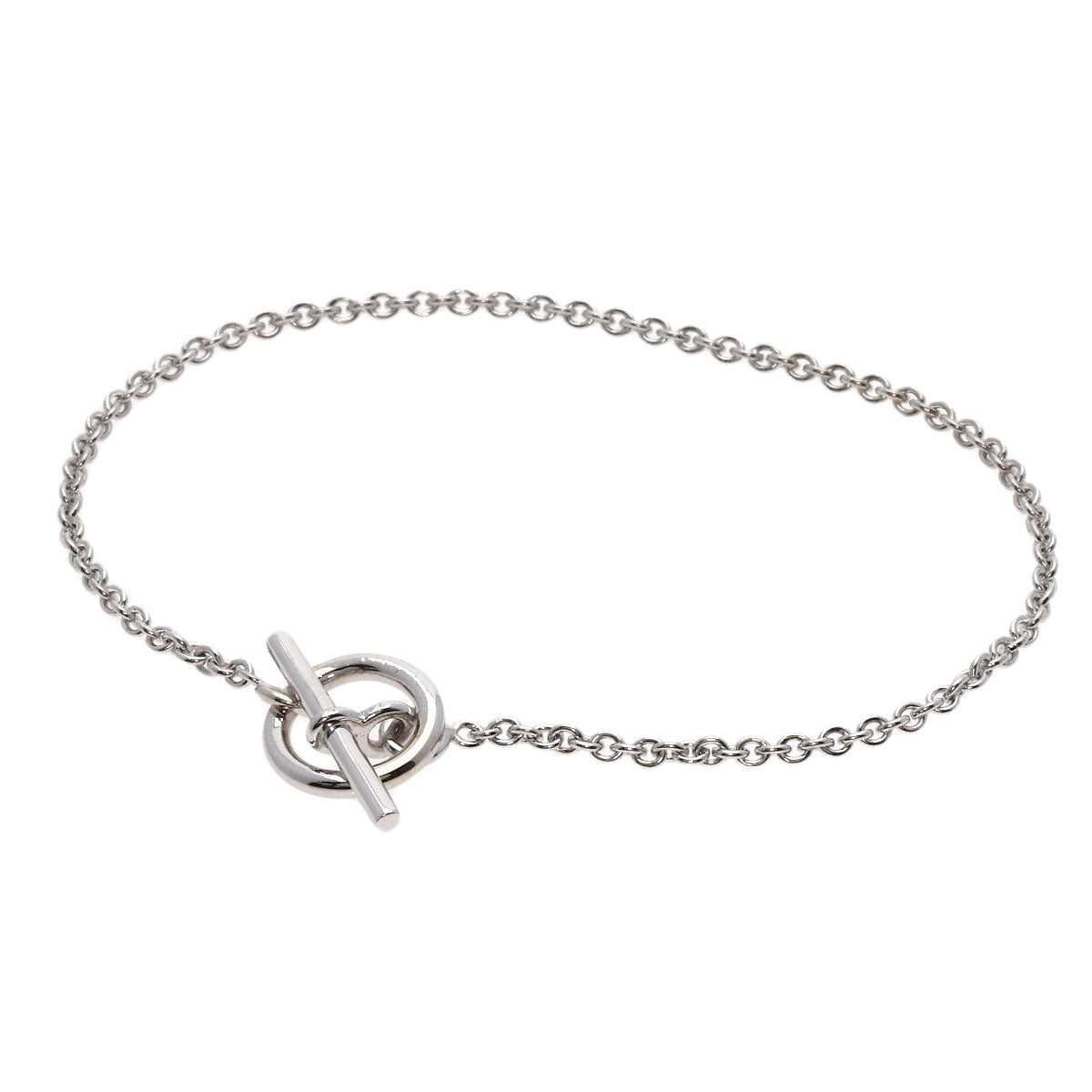 HERMES bracelet K18WG Silver Mini Chene Dunkle Women Used