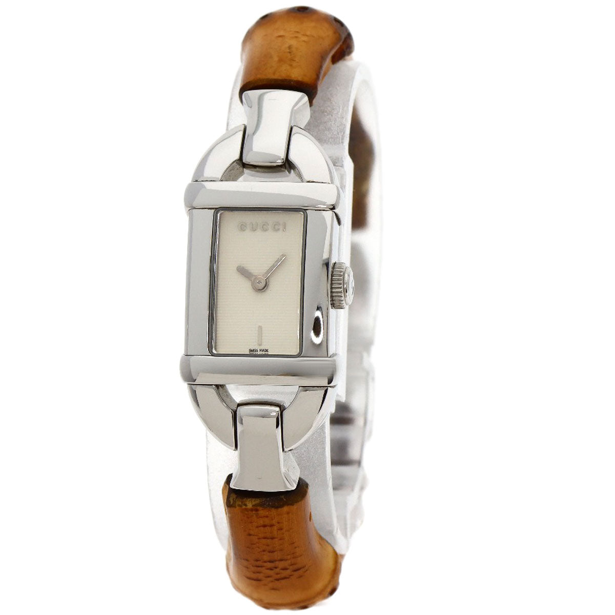 GUCCI Watches Quartz 6800L Stainless Steel, Bamboo Silver Bamboo Silver dial Women Used