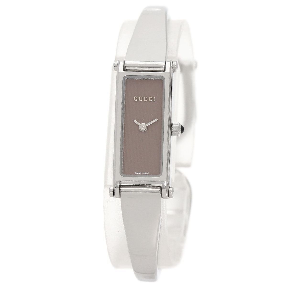 GUCCI Watches Quartz 1500L Stainless Steel , Stainless Steel Silver Square face Brown dial Women Used