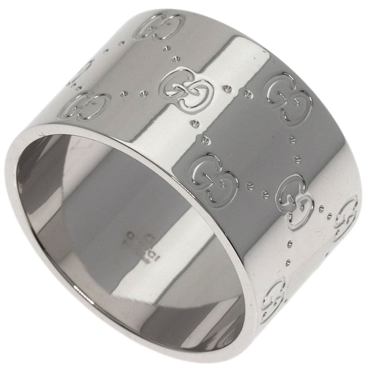GUCCI Ring K18WG Silver Icon wide # 25 Women Used
