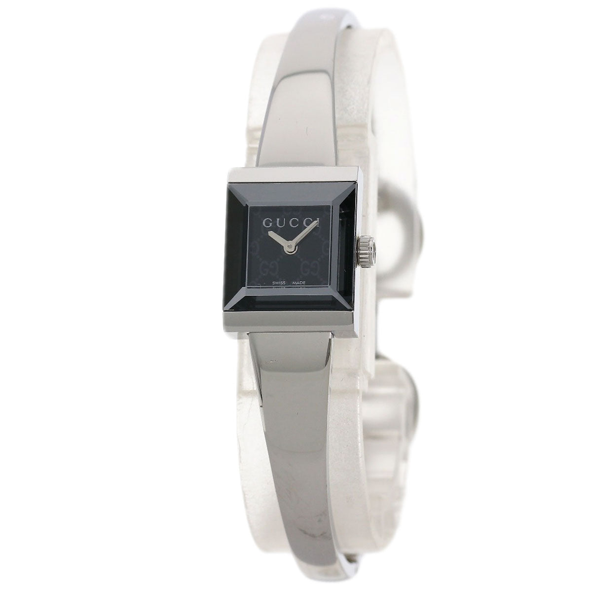 GUCCI Watches Quartz 128.5 Stainless Steel , Stainless Steel Silver Square face black dial Women Used