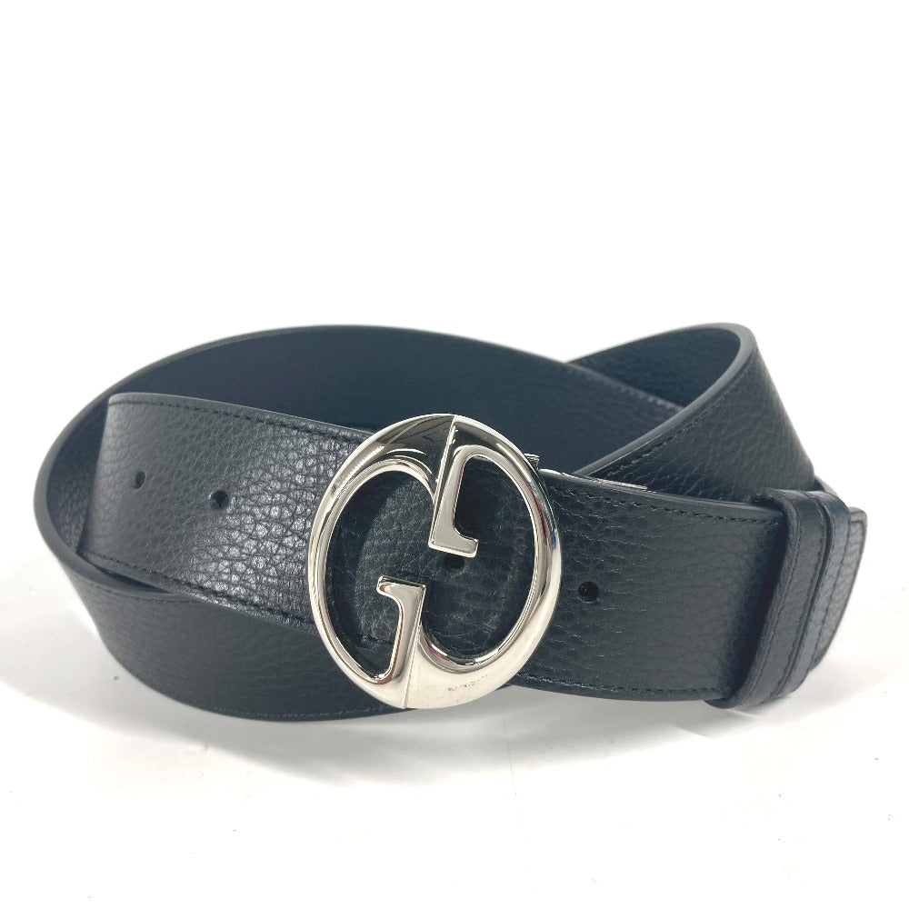 GUCCI belt 449715 leather black GG logo 105