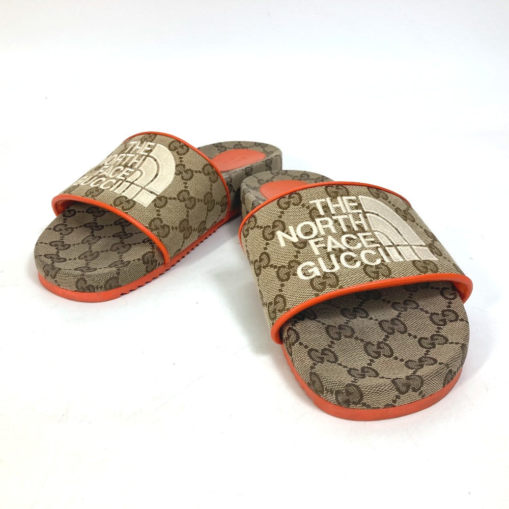 GUCCI Sandals 679947 Canvas, GG Canvas Orange North Face THE NORTH FACE collaboration logo GG mens 41 Used
