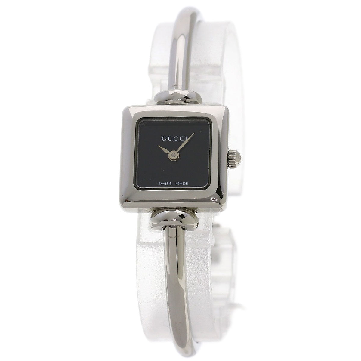 GUCCI Watches Quartz Stainless Steel , Stainless Steel Silver 1900L black dial Women Used