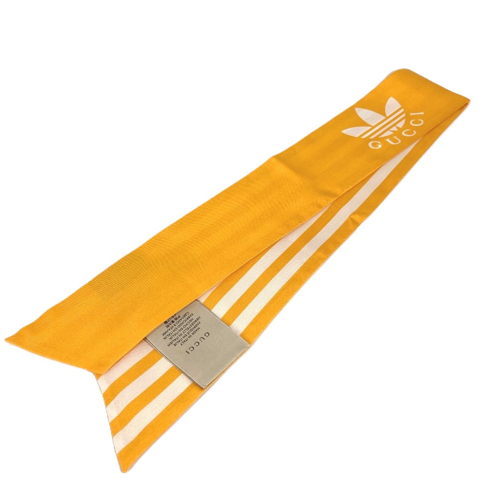 GUCCI scarf 703568 silk yellow bandeau scarf Adidas adidas collaboration Women Used