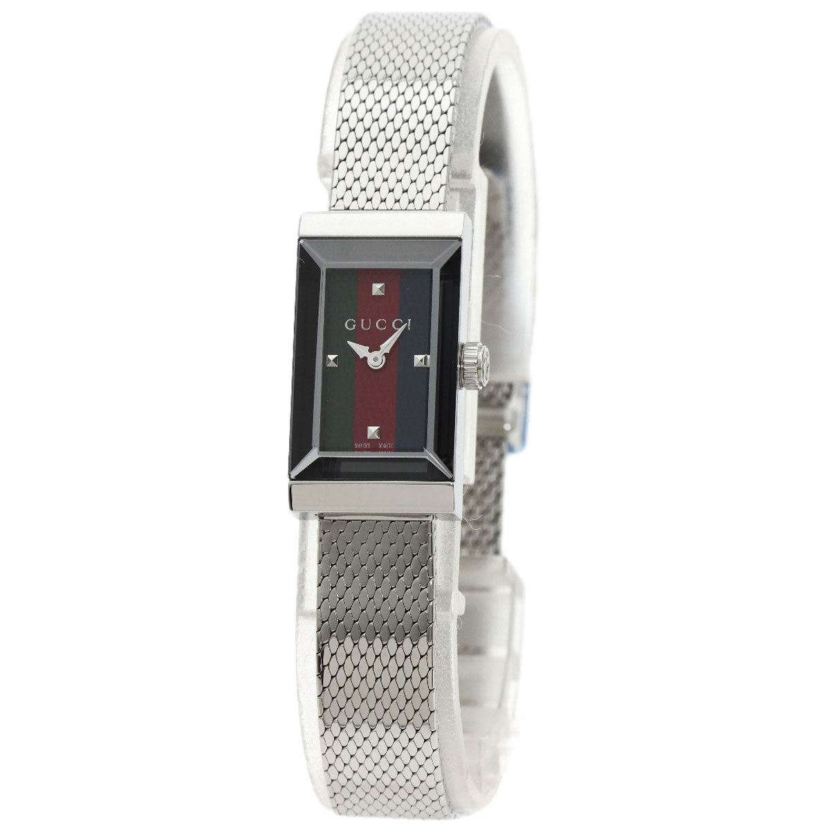 GUCCI Watches Quartz YA147.51 Stainless Steel , Stainless Steel Silver G frame Green x red x blue dial Women Used